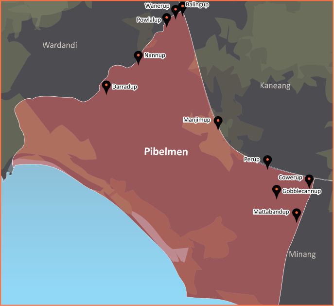 Tindale Language Map - Pibelmen