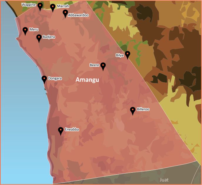 Tindale Language Map - Amangu