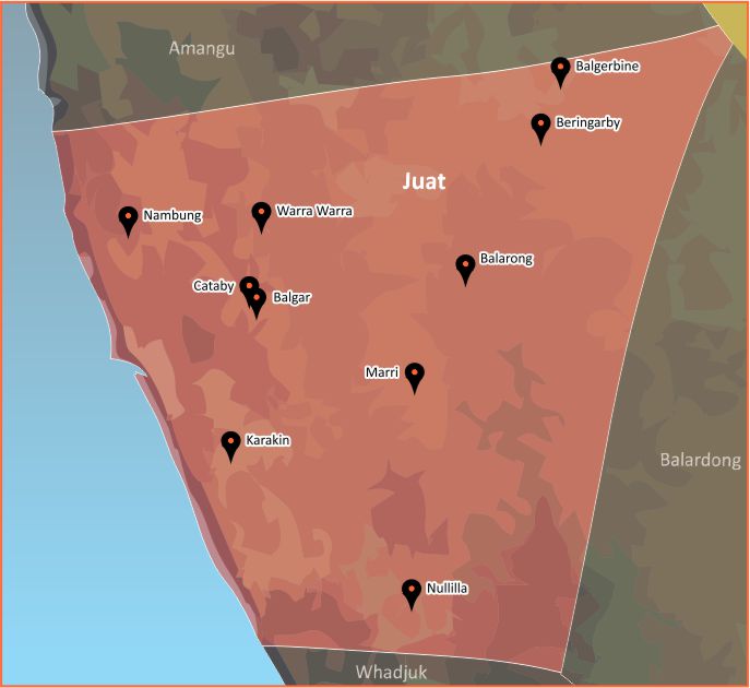 Tindale Language Map - Juat