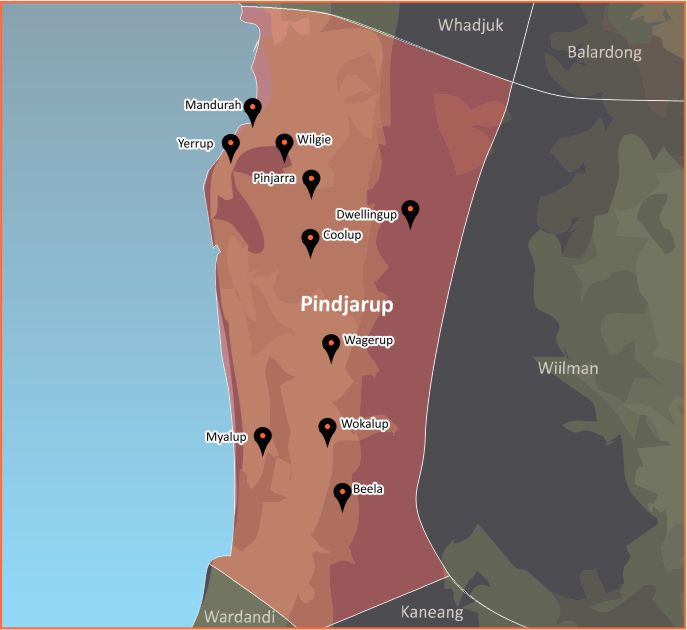 Tindale Language Map - Pindjarup