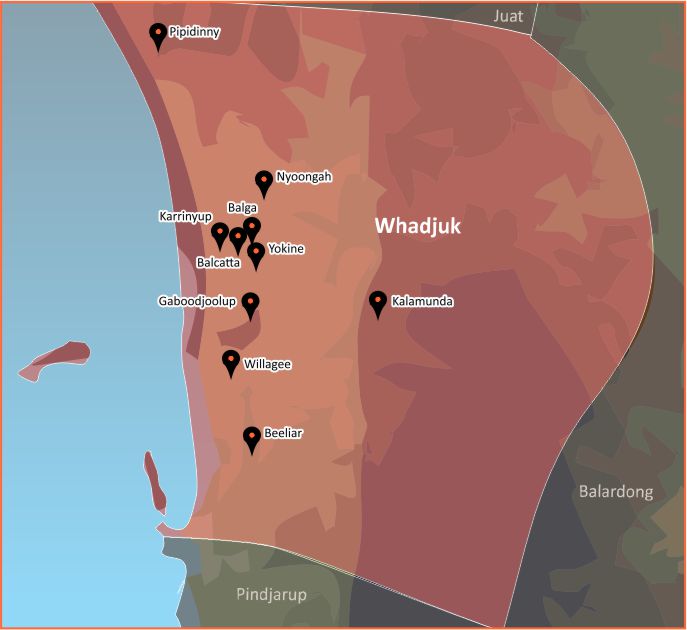Tindale Language Map - Whadjuk
