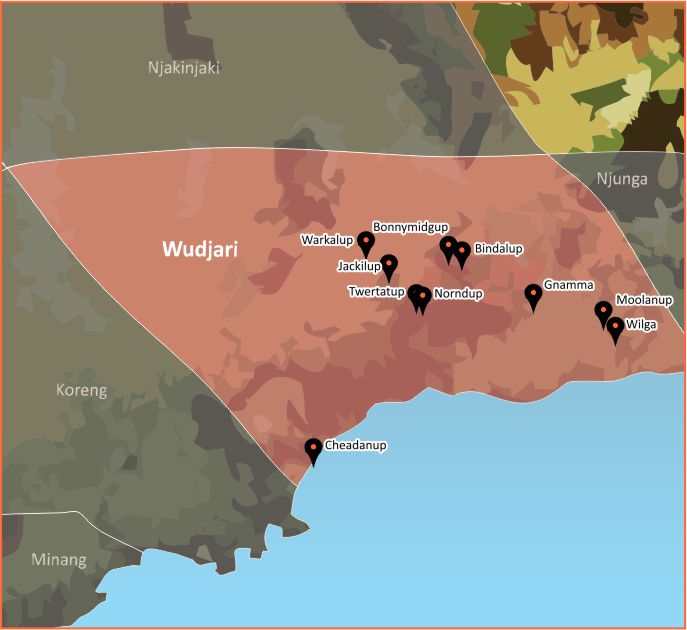 Tindale Language Map - Wudjari